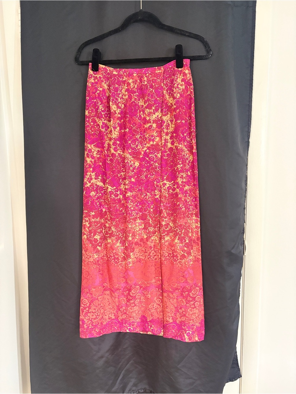 SIGRID OLSEN SPORT Vintage Y2K Pink Orange Floral  Wrap Maxi Skirt Size 4